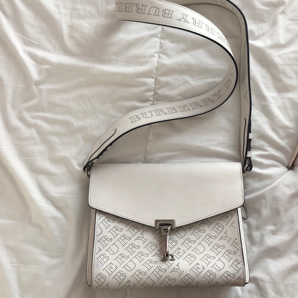 white Burberry purse